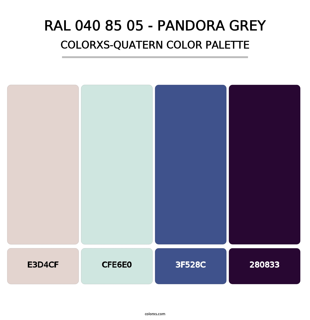 RAL 040 85 05 - Pandora Grey - Colorxs Quatern Palette