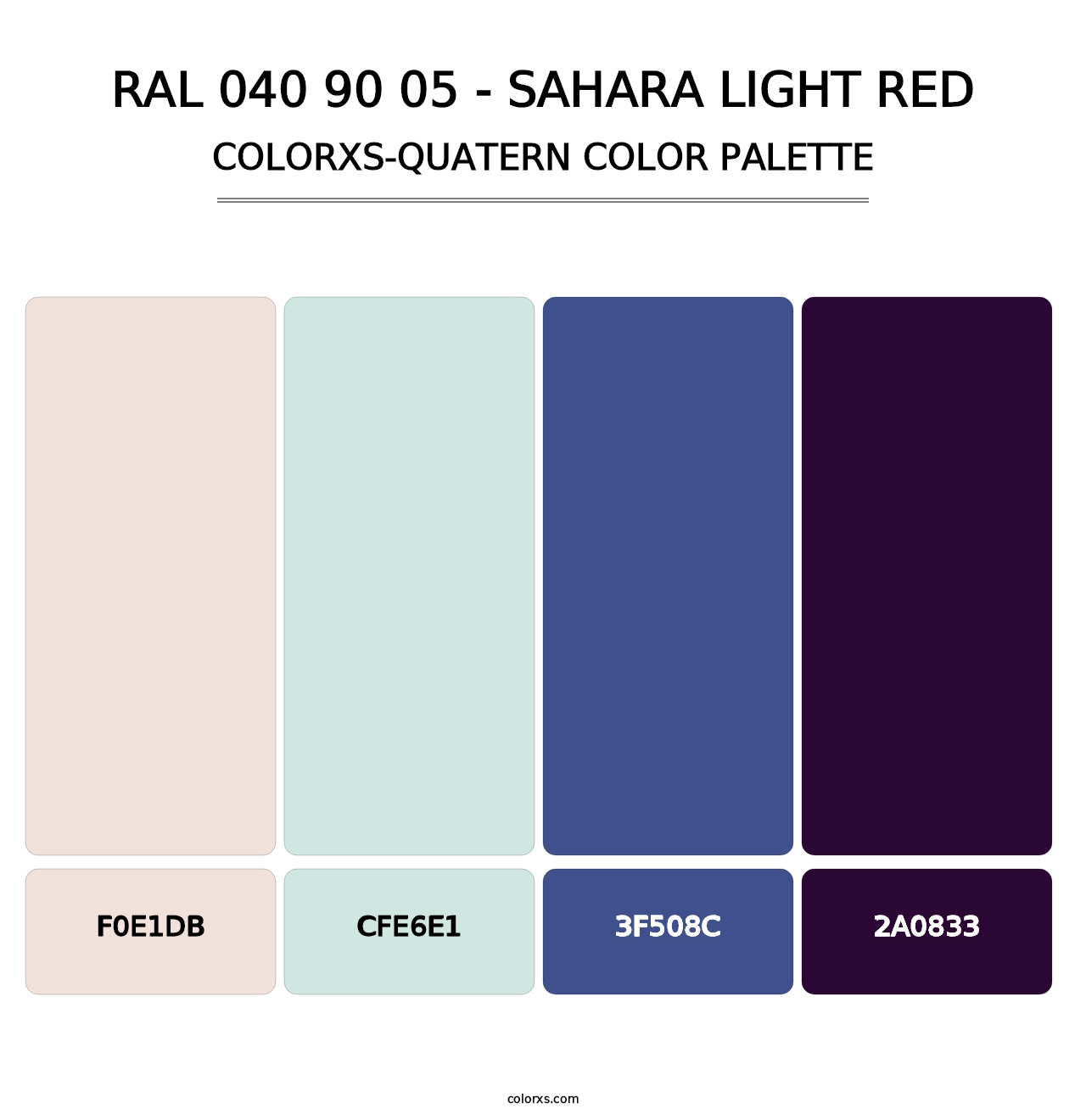 RAL 040 90 05 - Sahara Light Red - Colorxs Quatern Palette
