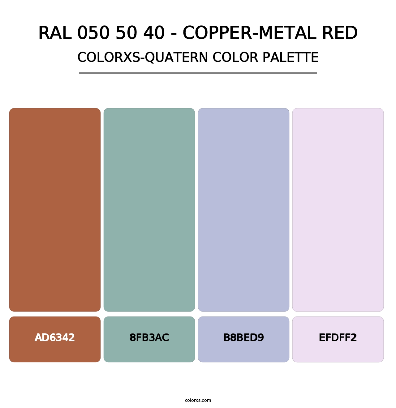 RAL 050 50 40 - Copper-Metal Red - Colorxs Quatern Palette