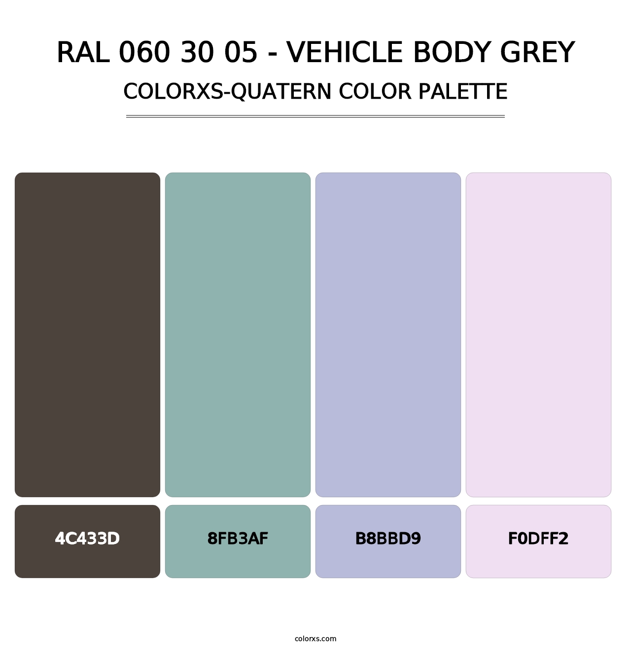 RAL 060 30 05 - Vehicle Body Grey - Colorxs Quatern Palette