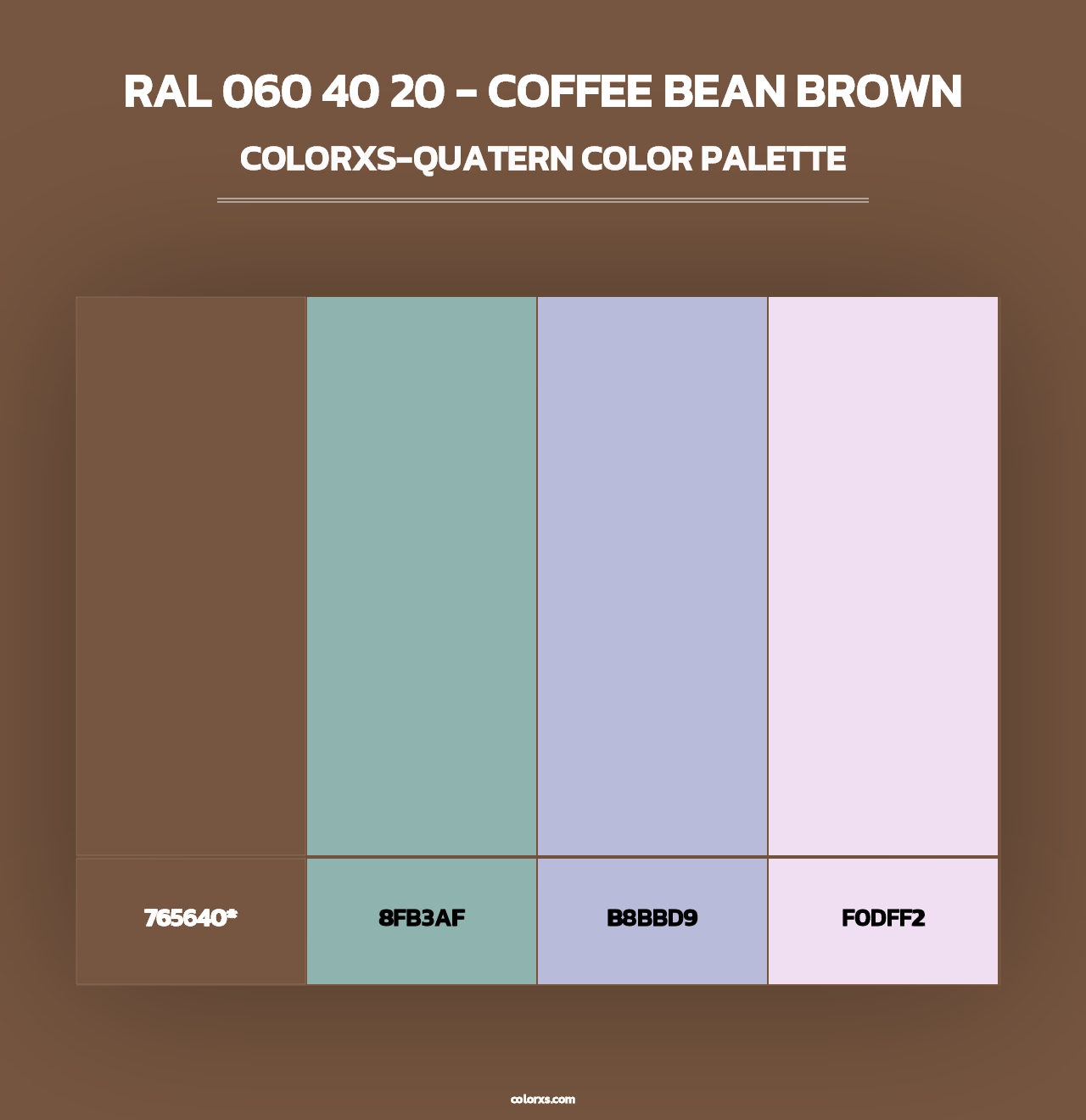 RAL 060 40 20 - Coffee Bean Brown - Colorxs Quad Palette