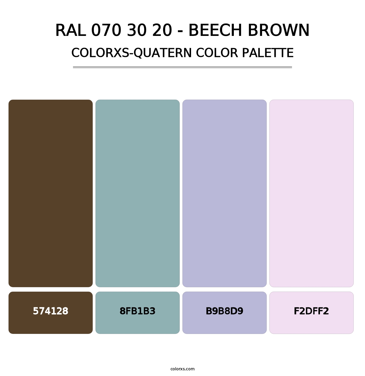 RAL 070 30 20 - Beech Brown - Colorxs Quatern Palette