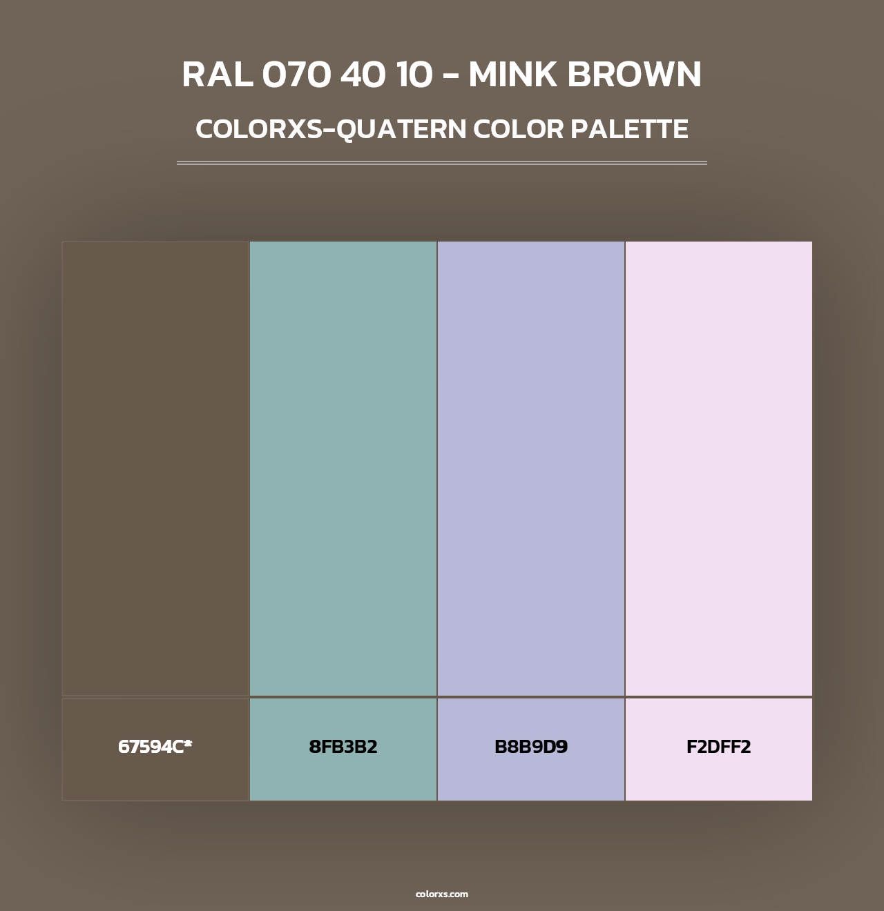 RAL 070 40 10 - Mink Brown - Colorxs Quad Palette