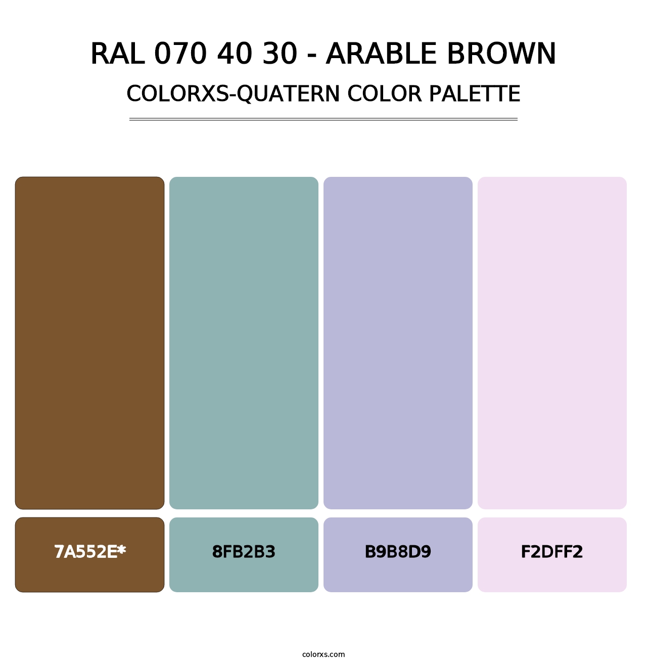 RAL 070 40 30 - Arable Brown - Colorxs Quatern Palette