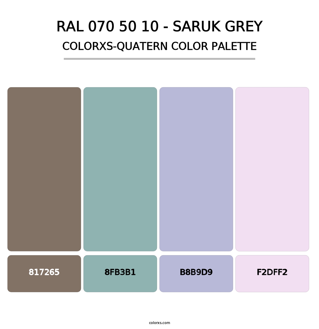 RAL 070 50 10 - Saruk Grey - Colorxs Quatern Palette
