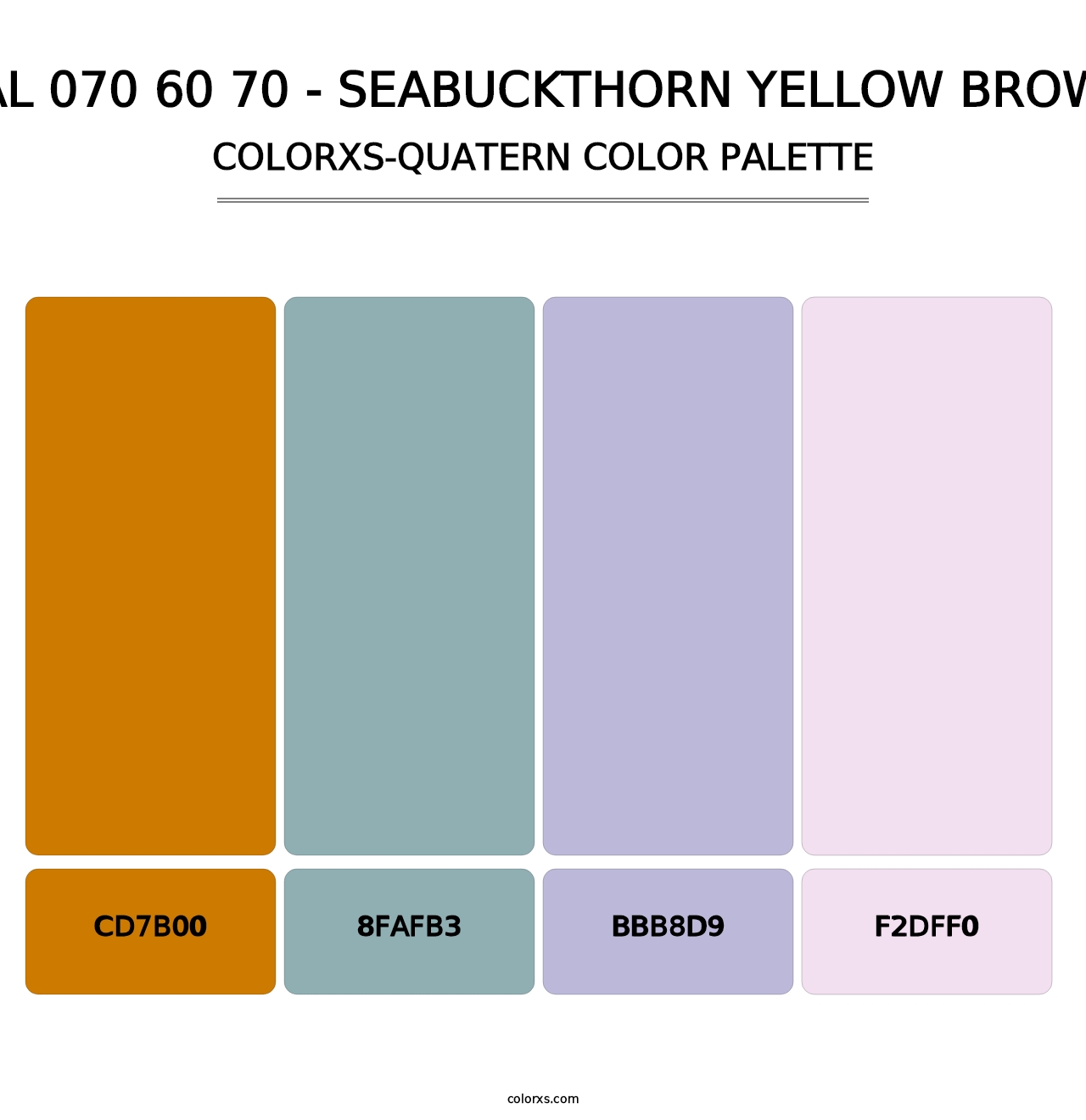 RAL 070 60 70 - Seabuckthorn Yellow Brown - Colorxs Quatern Palette