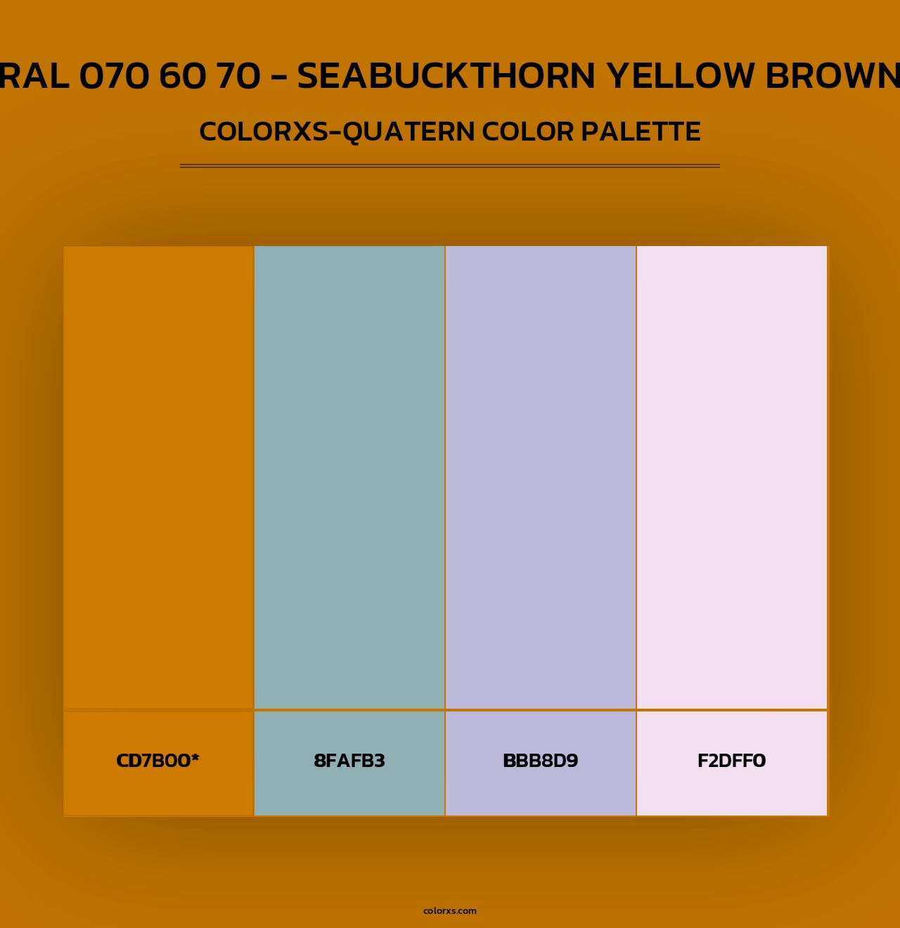 RAL 070 60 70 - Seabuckthorn Yellow Brown - Colorxs Quad Palette