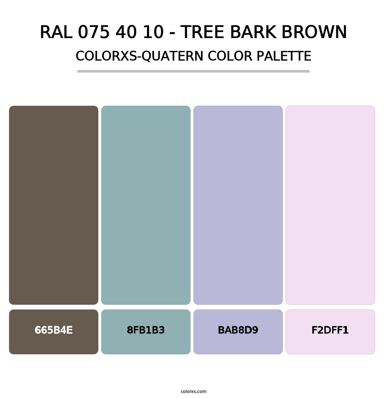 RAL 075 40 10 - Tree Bark Brown - Colorxs Quatern Palette