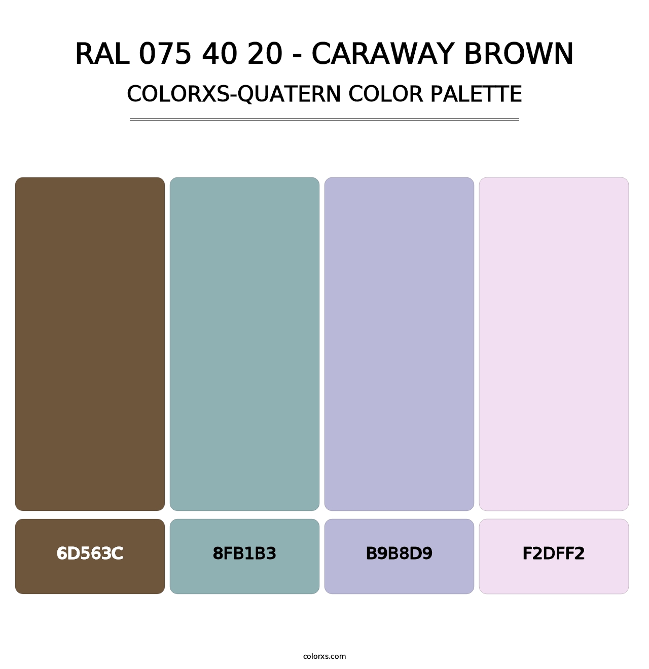 RAL 075 40 20 - Caraway Brown - Colorxs Quatern Palette