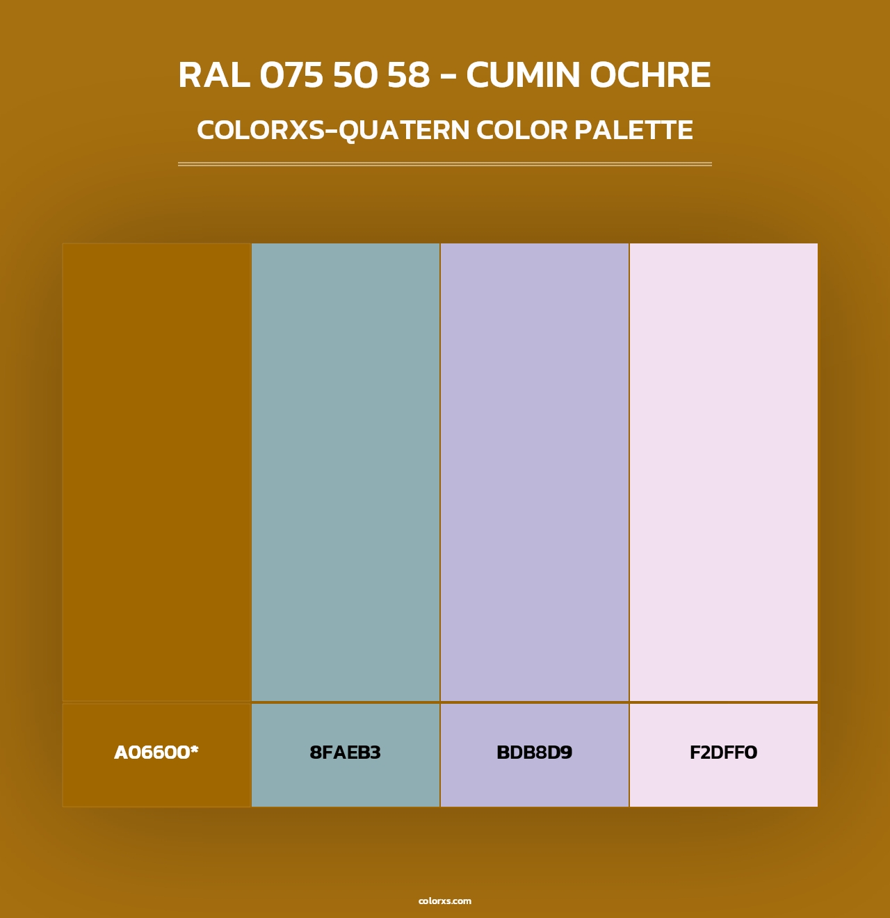 RAL 075 50 58 - Cumin Ochre - Colorxs Quad Palette