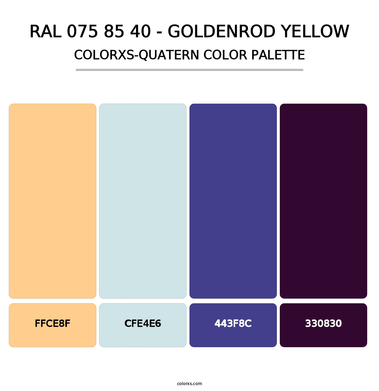 RAL 075 85 40 - Goldenrod Yellow - Colorxs Quatern Palette