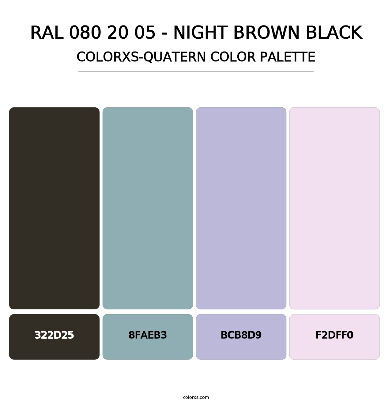RAL 080 20 05 - Night Brown Black - Colorxs Quatern Palette