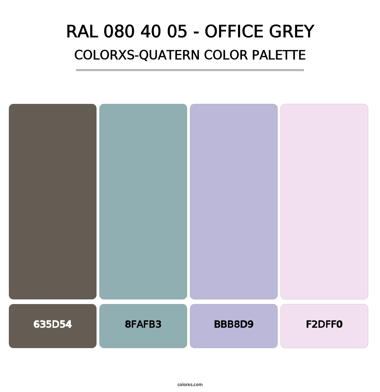RAL 080 40 05 - Office Grey - Colorxs Quatern Palette