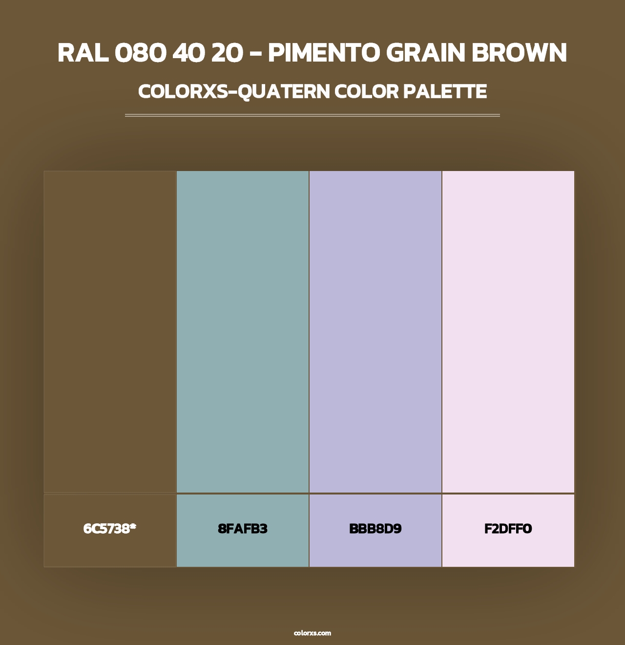 RAL 080 40 20 - Pimento Grain Brown - Colorxs Quad Palette