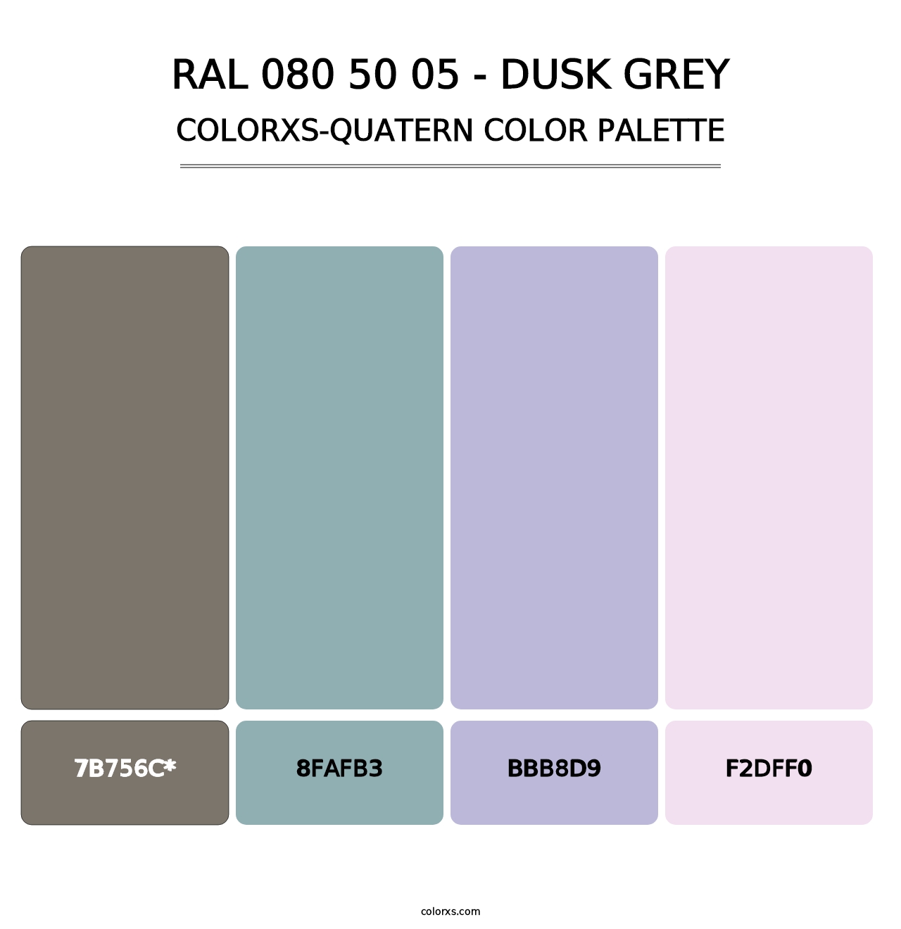 RAL 080 50 05 - Dusk Grey - Colorxs Quatern Palette