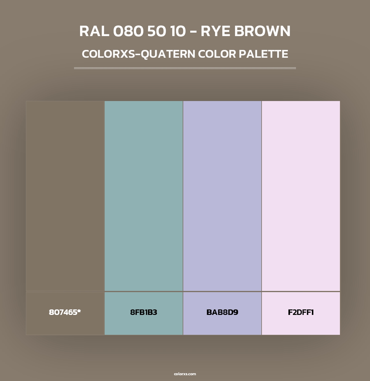 RAL 080 50 10 - Rye Brown - Colorxs Quad Palette