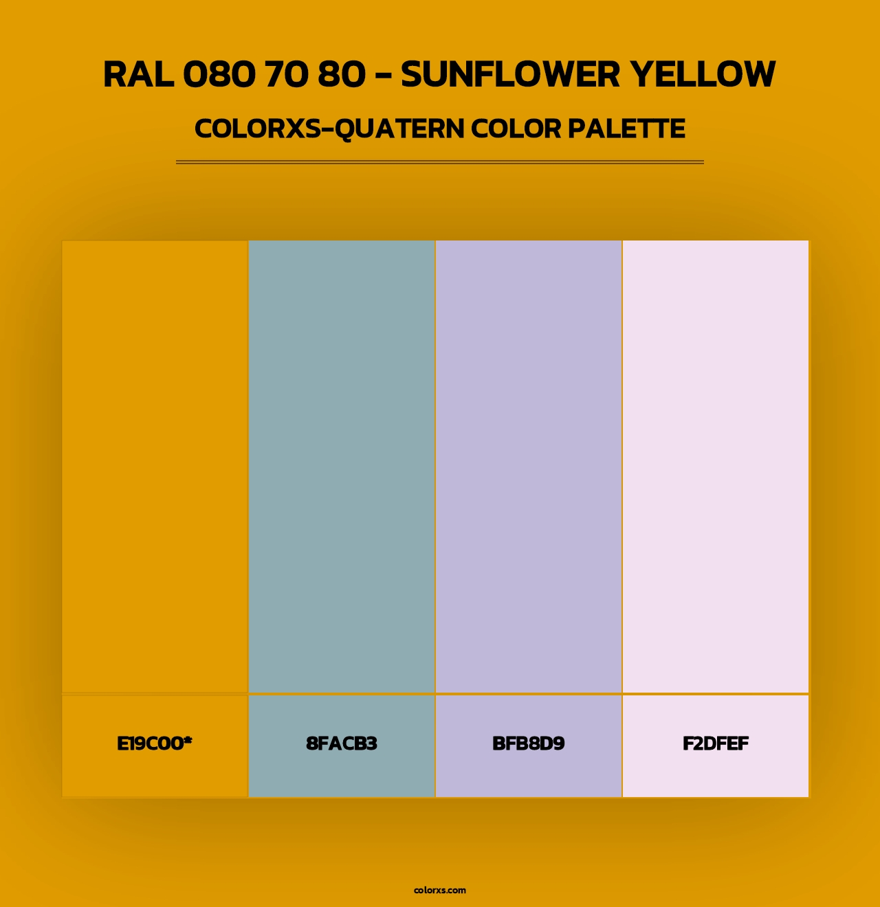 RAL 080 70 80 - Sunflower Yellow - Colorxs Quad Palette