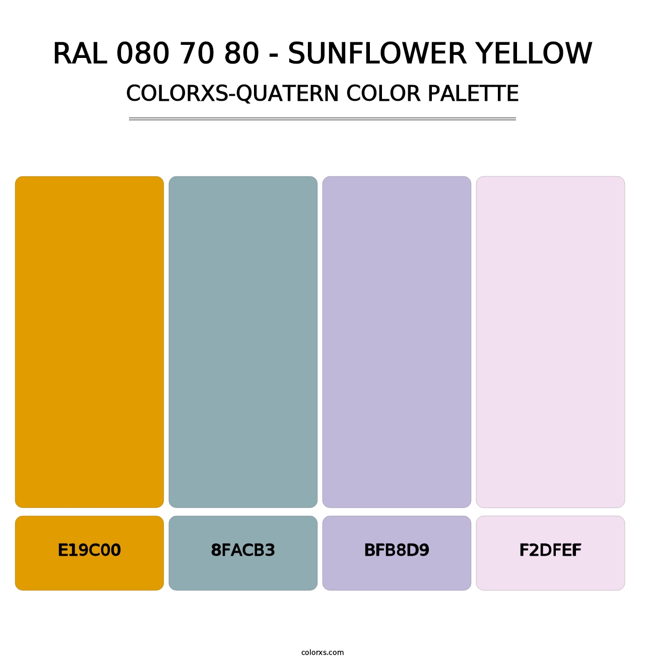 RAL 080 70 80 - Sunflower Yellow - Colorxs Quatern Palette