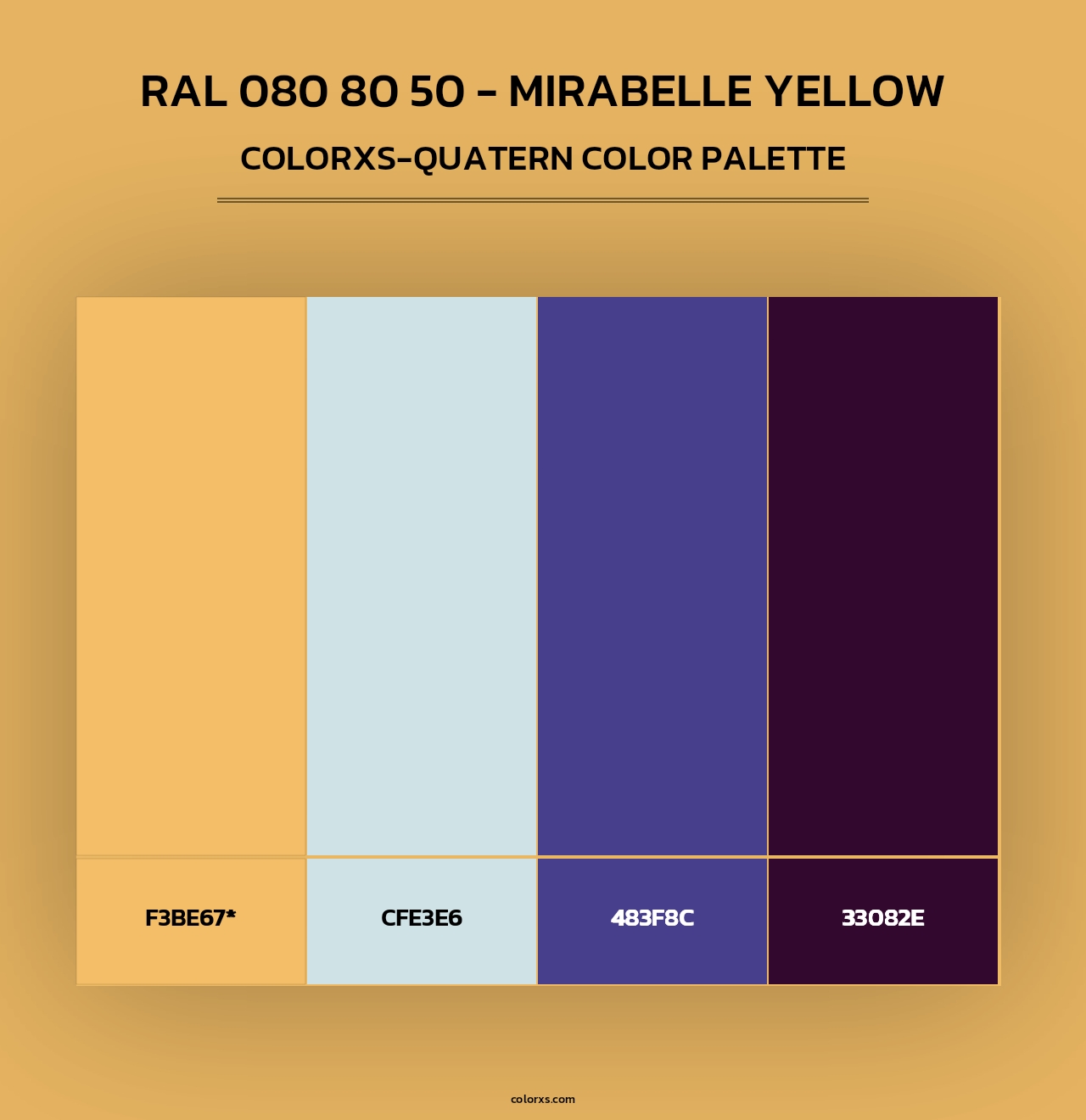 RAL 080 80 50 - Mirabelle Yellow - Colorxs Quad Palette