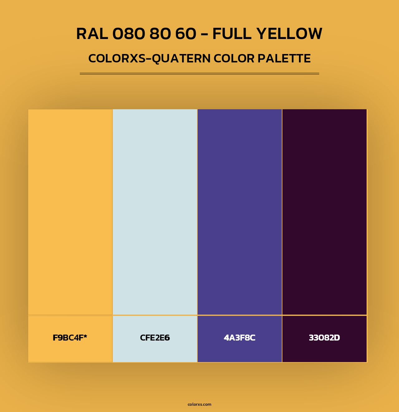 RAL 080 80 60 - Full Yellow - Colorxs Quad Palette