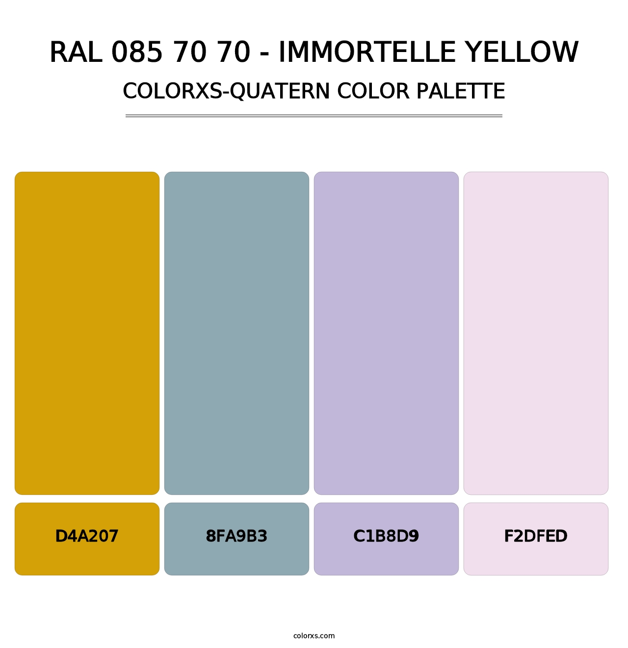 RAL 085 70 70 - Immortelle Yellow - Colorxs Quatern Palette