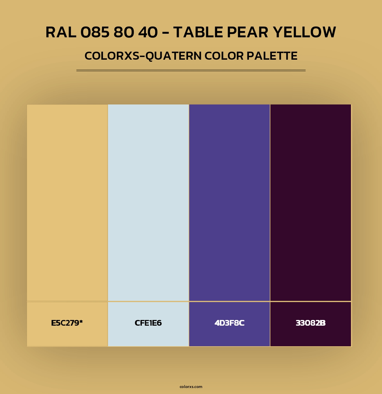 RAL 085 80 40 - Table Pear Yellow - Colorxs Quad Palette