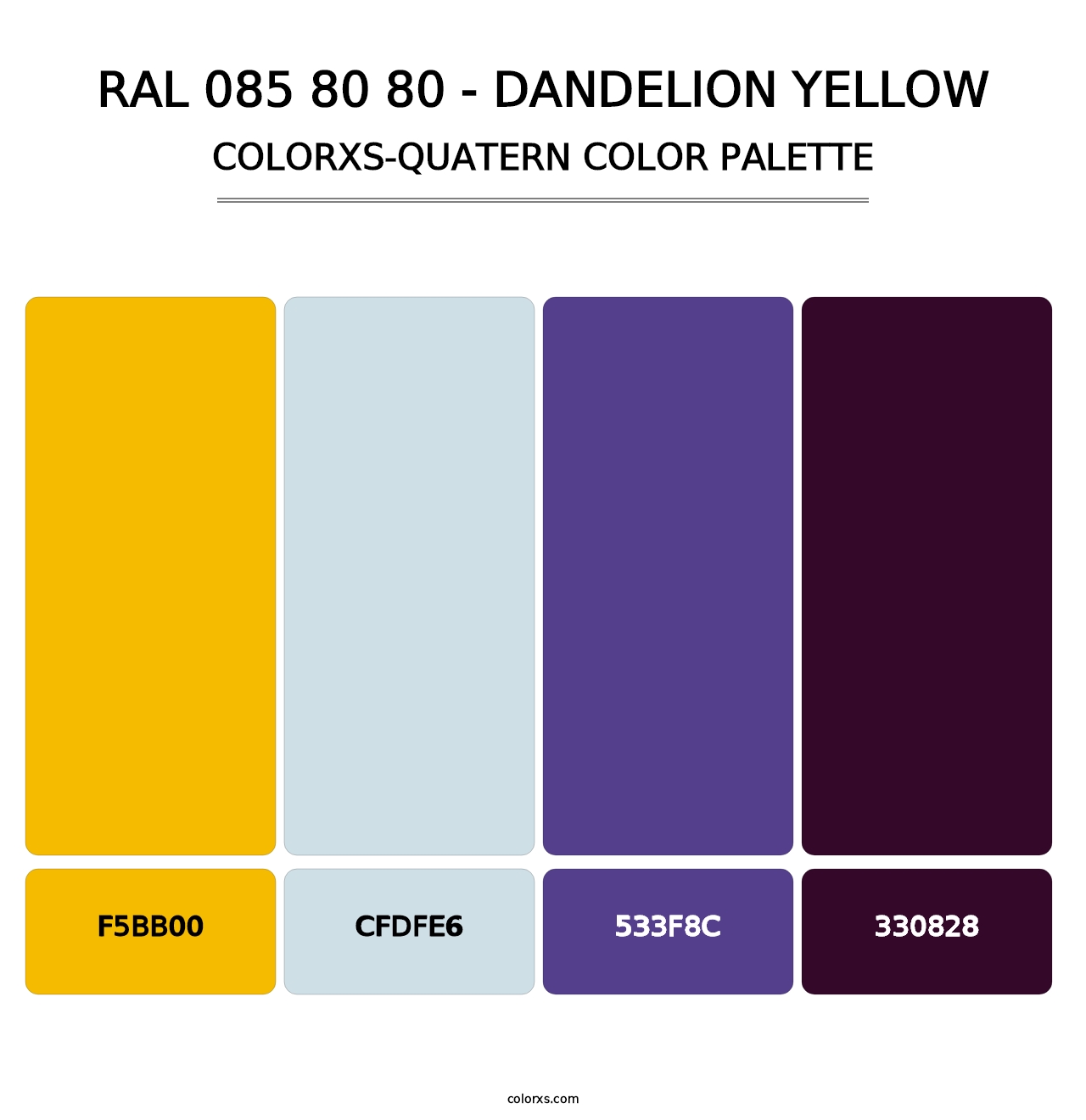RAL 085 80 80 - Dandelion Yellow - Colorxs Quatern Palette