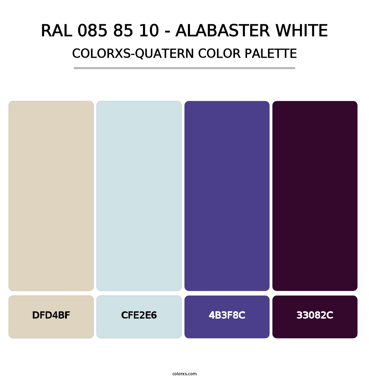RAL 085 85 10 - Alabaster White - Colorxs Quatern Palette