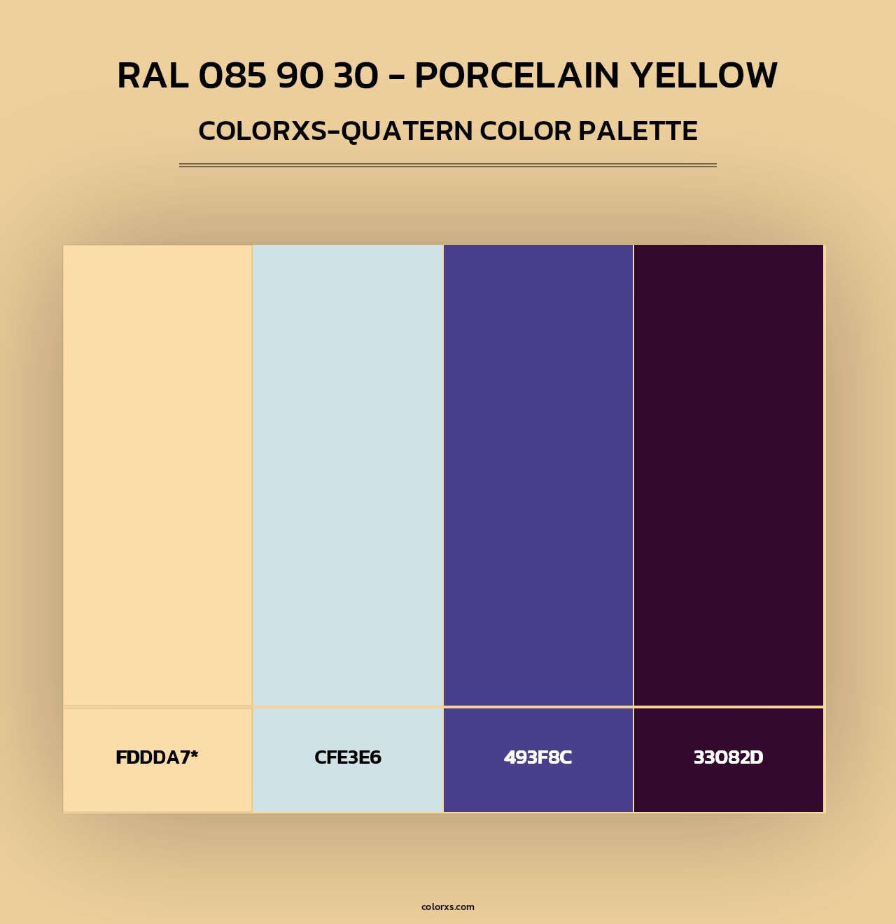 RAL 085 90 30 - Porcelain Yellow - Colorxs Quad Palette