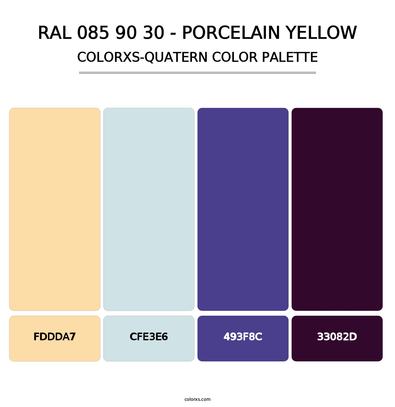 RAL 085 90 30 - Porcelain Yellow - Colorxs Quatern Palette