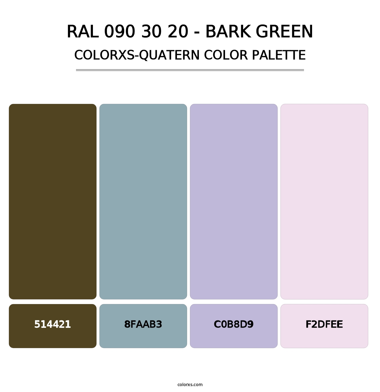 RAL 090 30 20 - Bark Green - Colorxs Quatern Palette