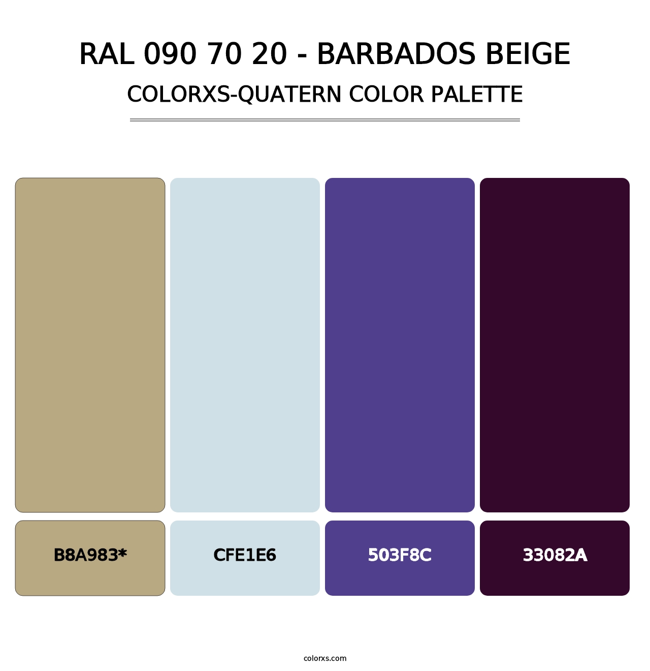 RAL 090 70 20 - Barbados Beige - Colorxs Quatern Palette