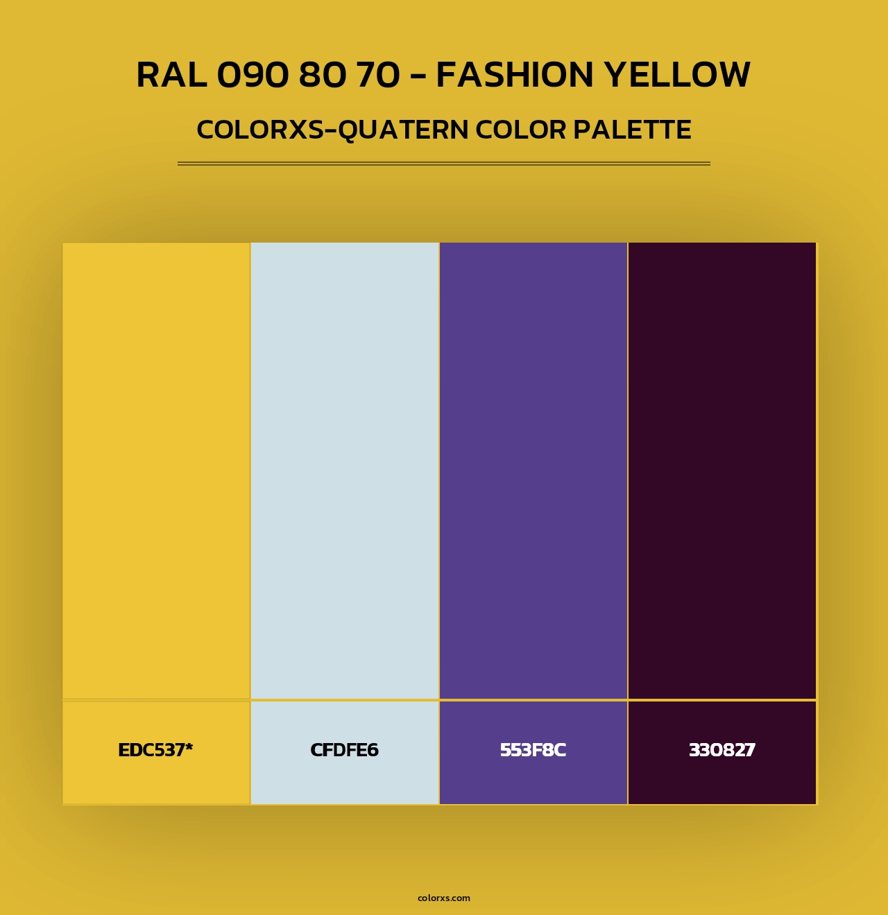 RAL 090 80 70 - Fashion Yellow - Colorxs Quad Palette