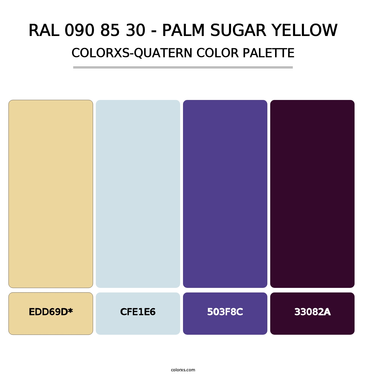RAL 090 85 30 - Palm Sugar Yellow - Colorxs Quatern Palette