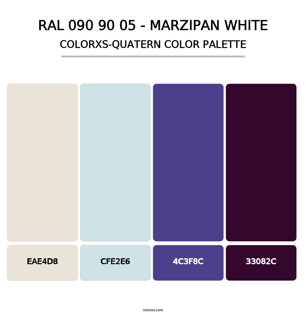 RAL 090 90 05 - Marzipan White - Colorxs Quatern Palette