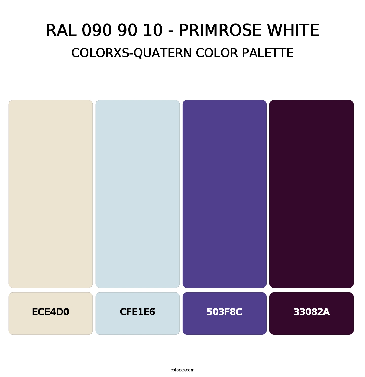 RAL 090 90 10 - Primrose White - Colorxs Quatern Palette