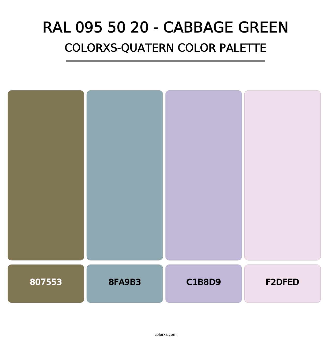 RAL 095 50 20 - Cabbage Green - Colorxs Quatern Palette