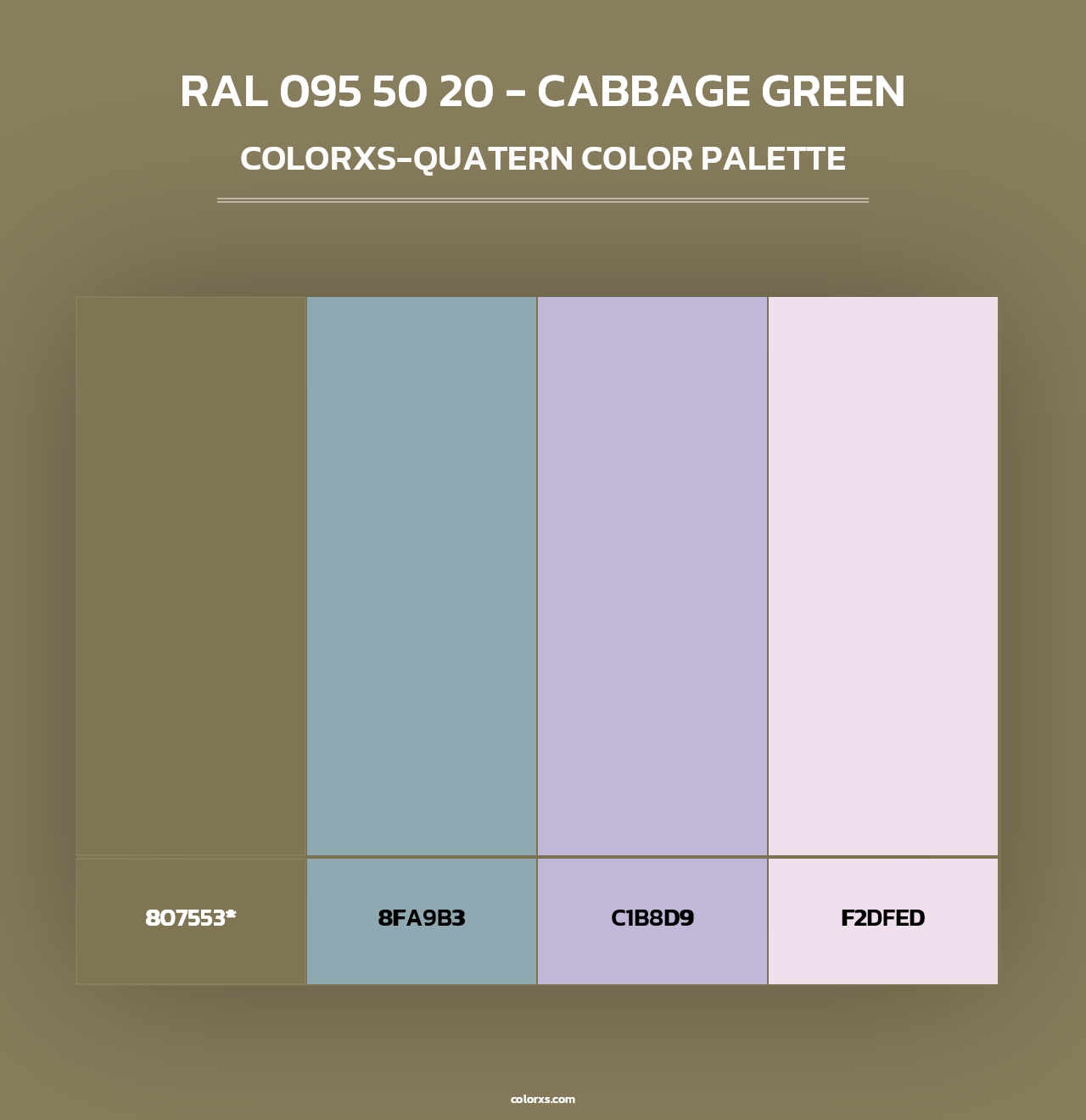 RAL 095 50 20 - Cabbage Green - Colorxs Quad Palette