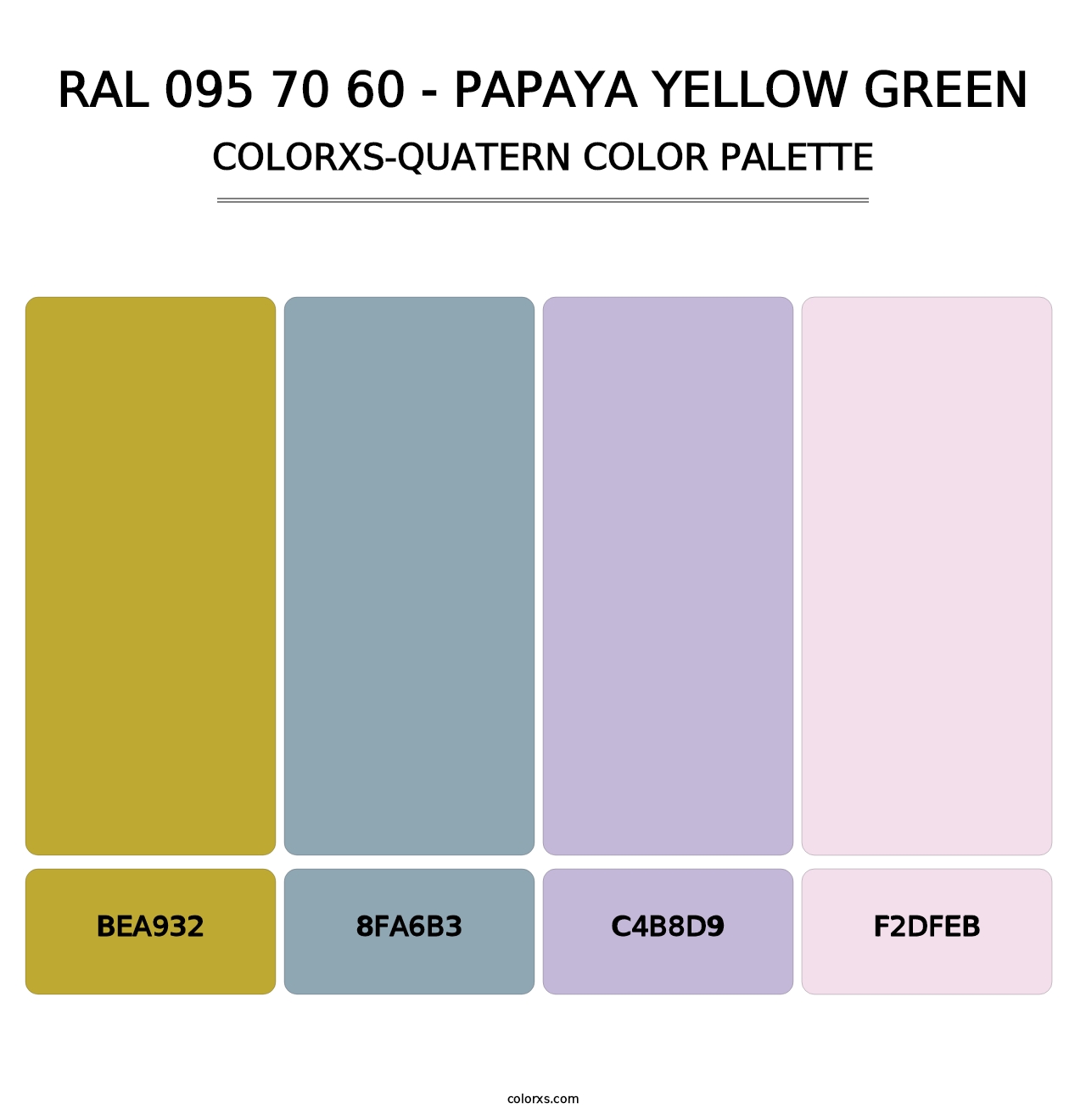 RAL 095 70 60 - Papaya Yellow Green - Colorxs Quatern Palette