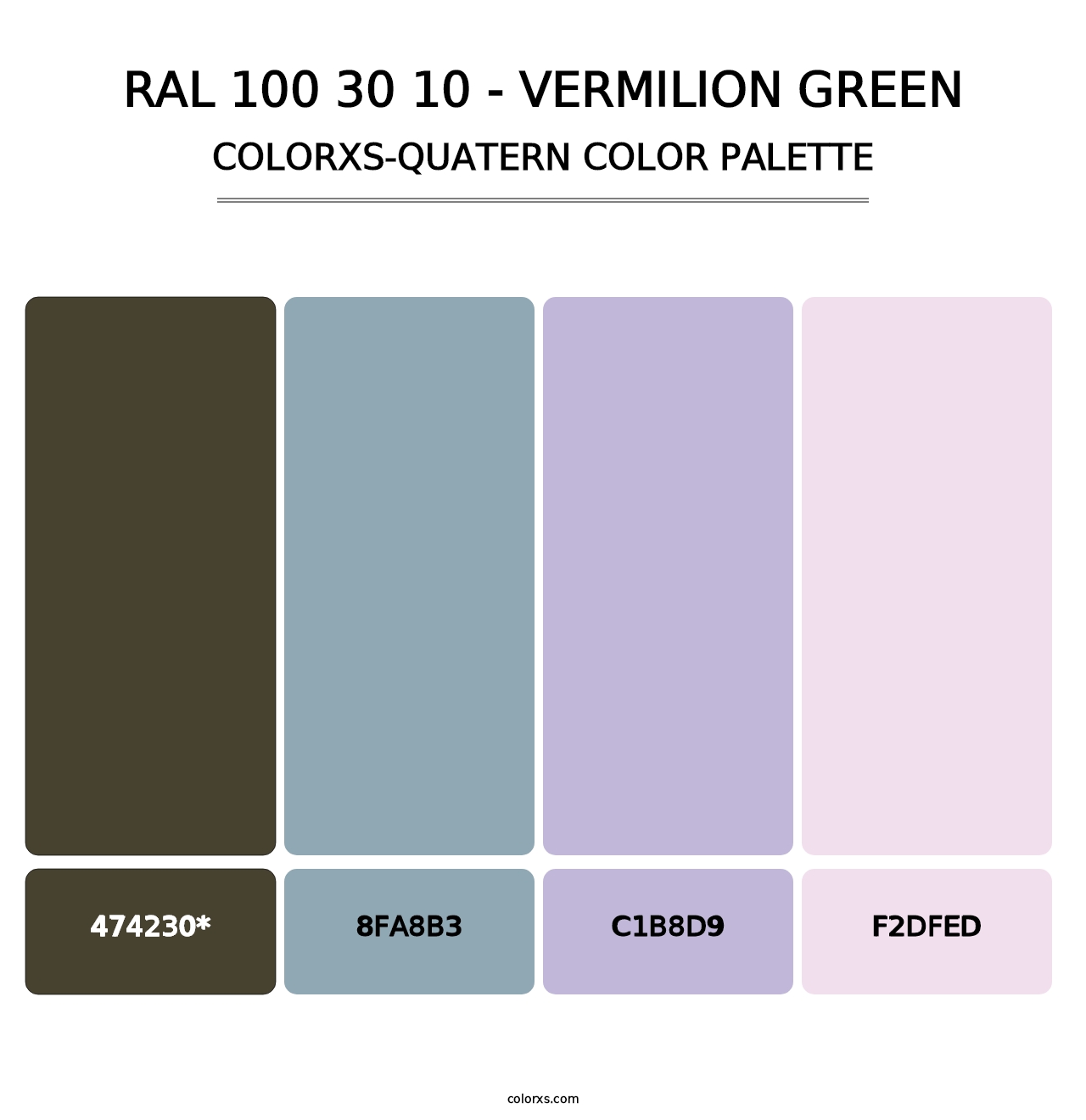 RAL 100 30 10 - Vermilion Green - Colorxs Quatern Palette