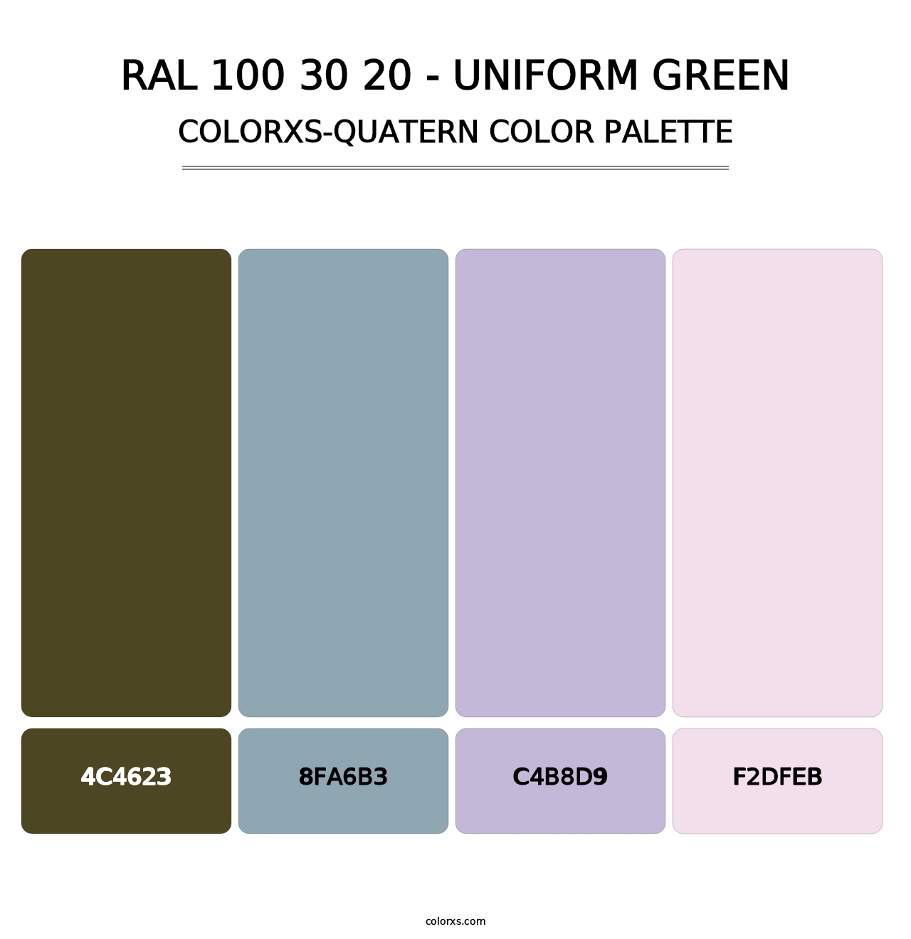 RAL 100 30 20 - Uniform Green - Colorxs Quatern Palette