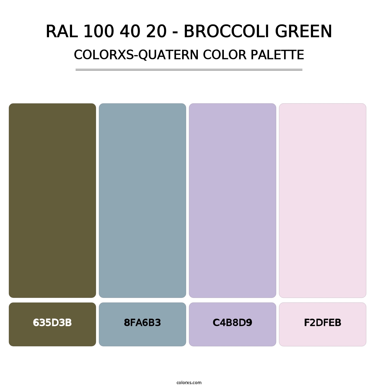 RAL 100 40 20 - Broccoli Green - Colorxs Quatern Palette