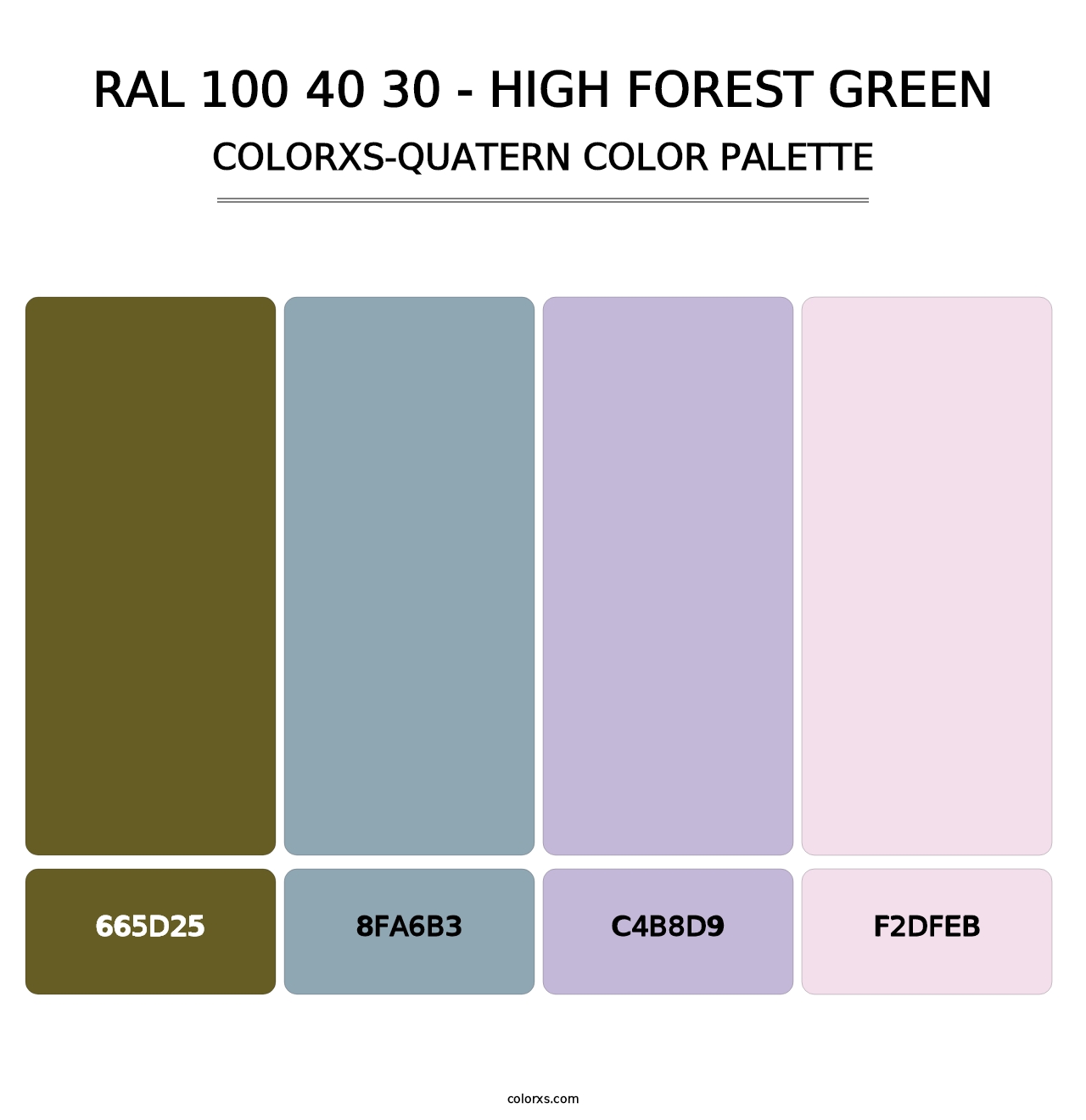 RAL 100 40 30 - High Forest Green - Colorxs Quatern Palette