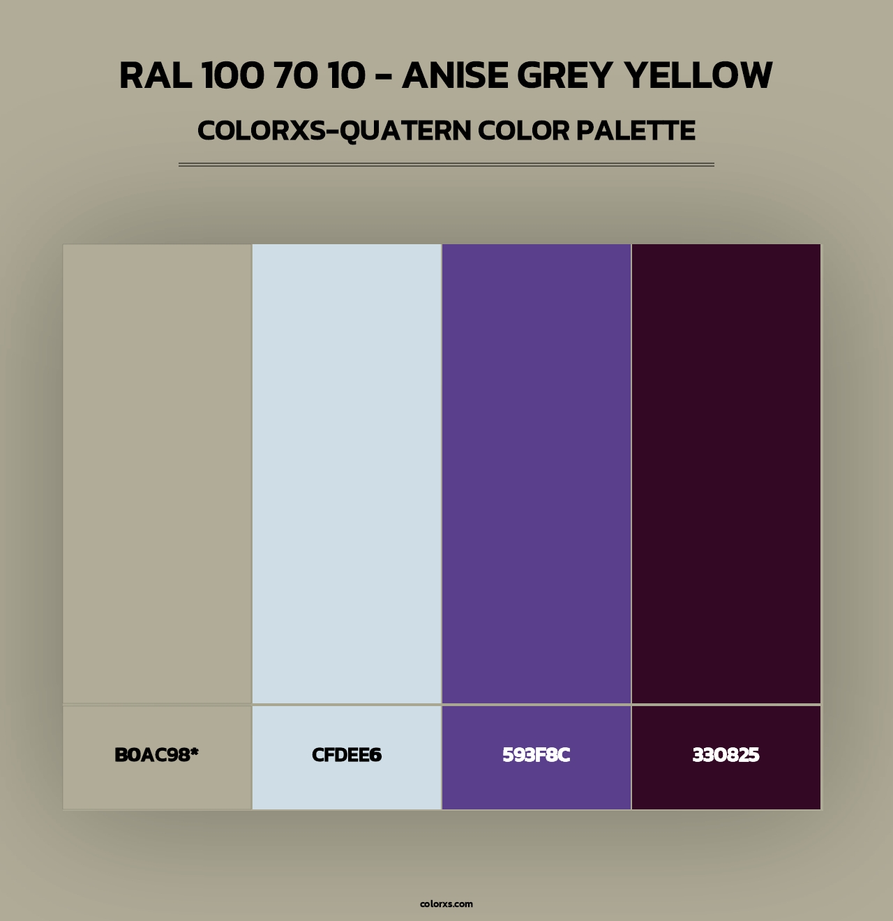 RAL 100 70 10 - Anise Grey Yellow - Colorxs Quad Palette