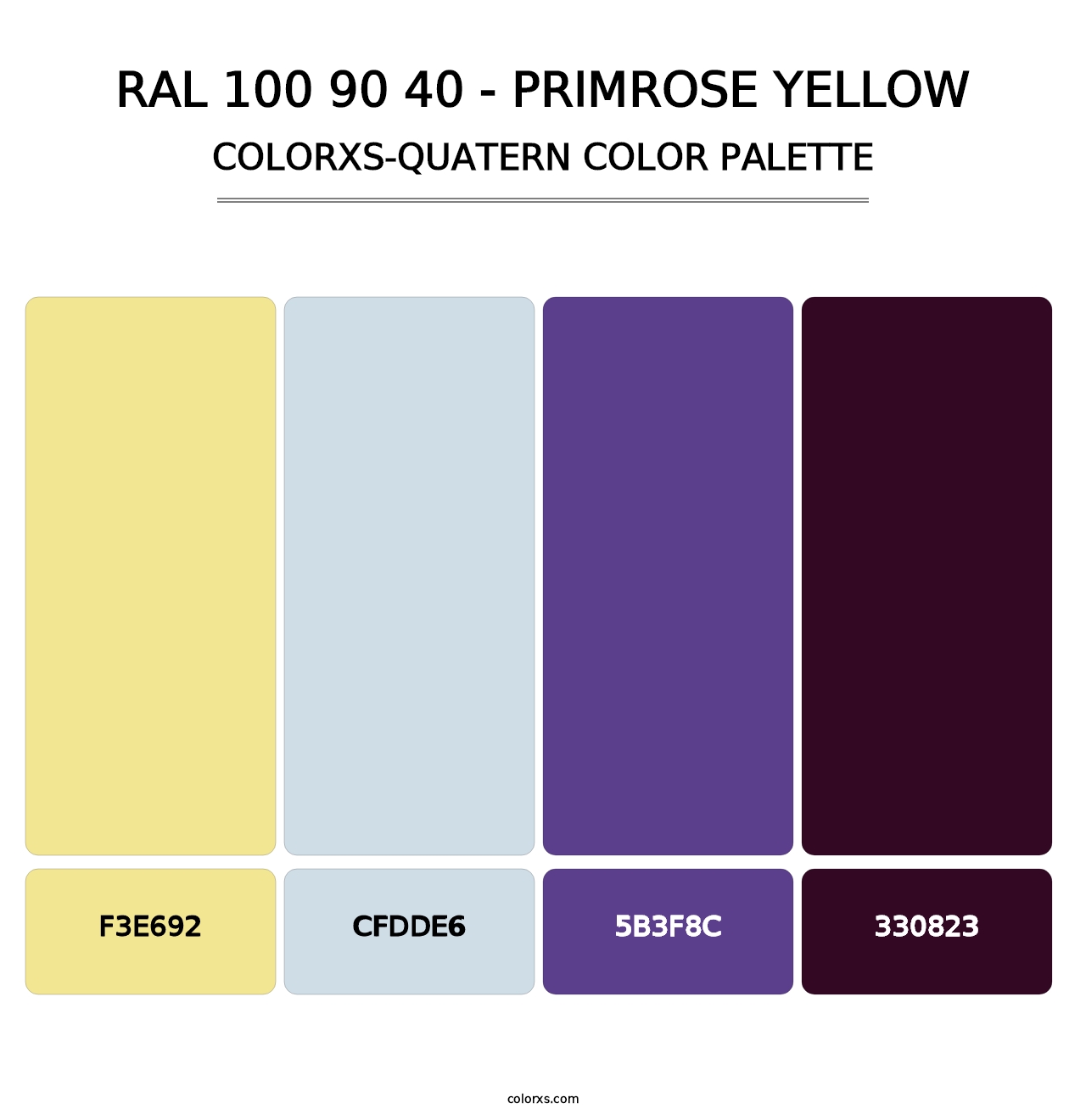 RAL 100 90 40 - Primrose Yellow - Colorxs Quatern Palette