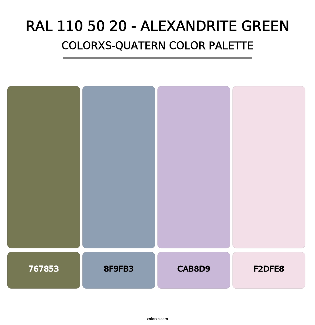 RAL 110 50 20 - Alexandrite Green - Colorxs Quatern Palette