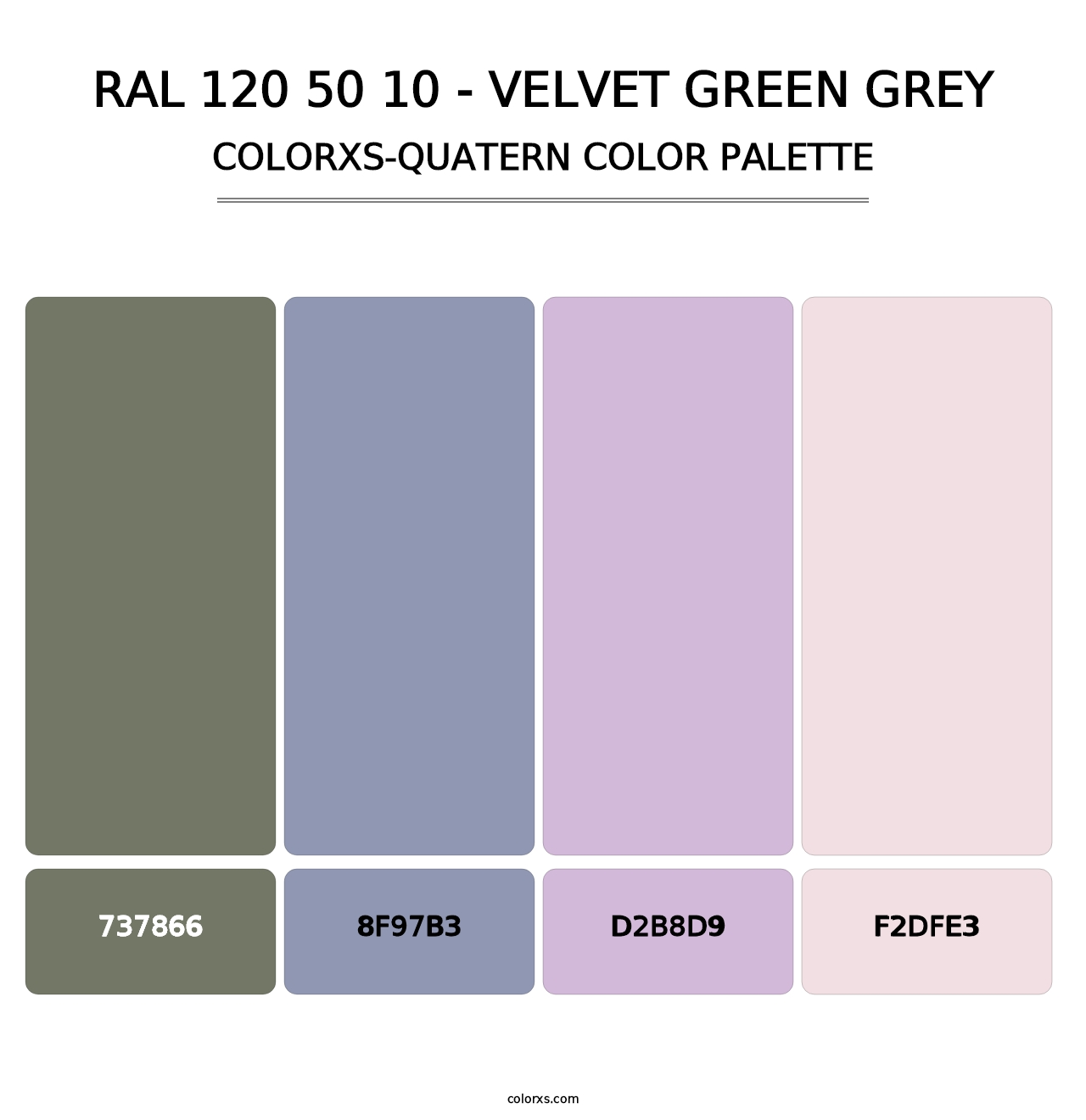RAL 120 50 10 - Velvet Green Grey - Colorxs Quatern Palette