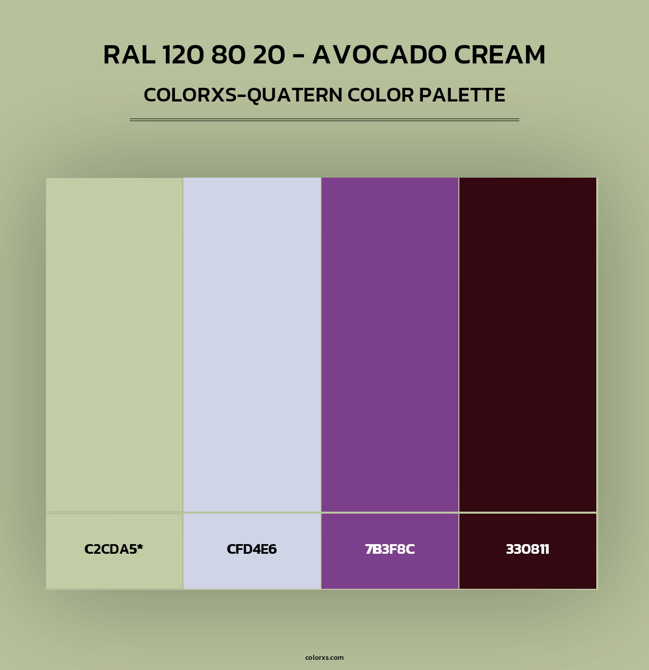 RAL 120 80 20 - Avocado Cream - Colorxs Quad Palette