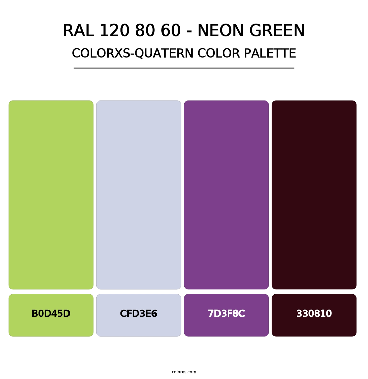 RAL 120 80 60 - Neon Green - Colorxs Quatern Palette