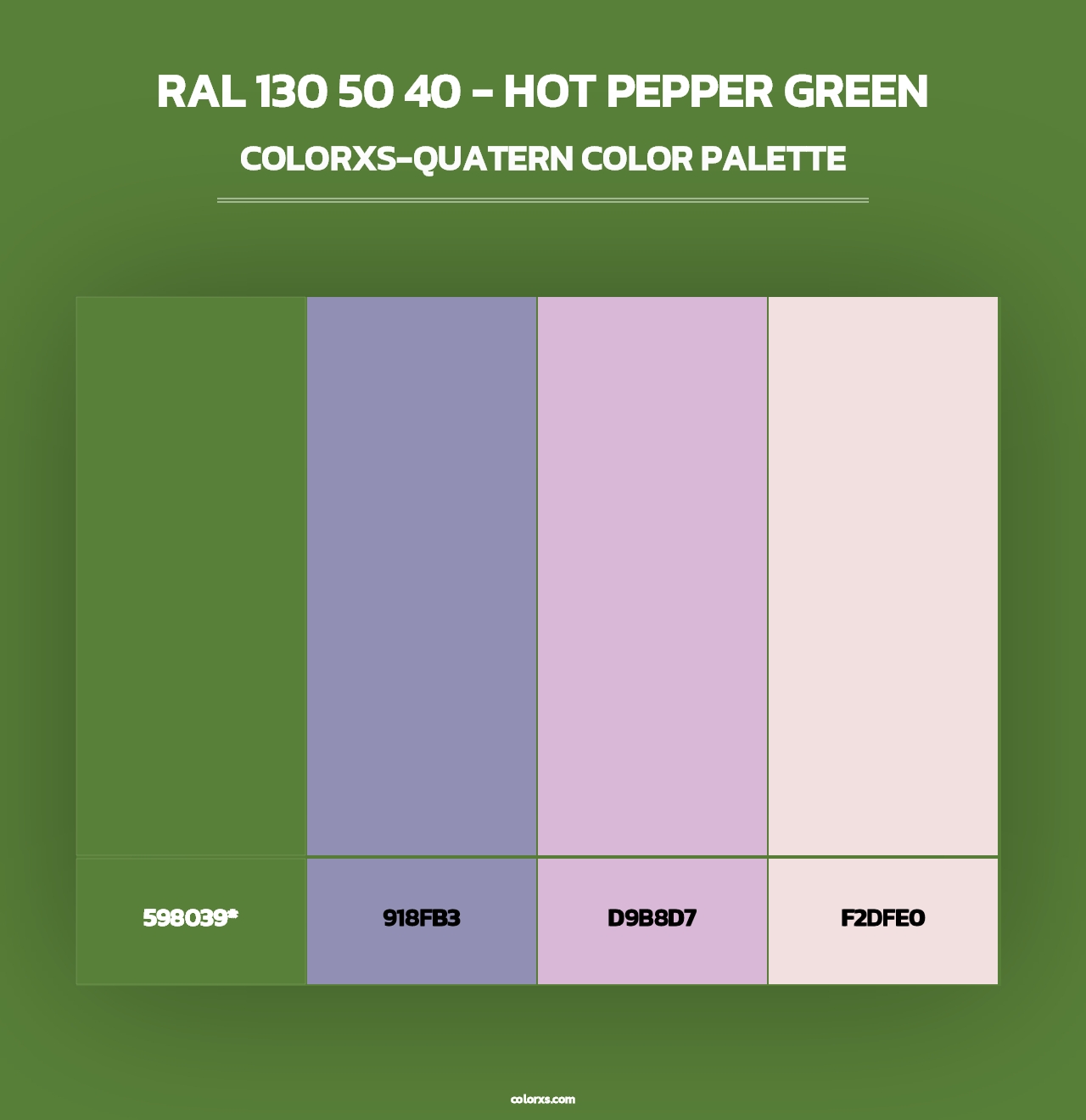 RAL 130 50 40 - Hot Pepper Green - Colorxs Quad Palette